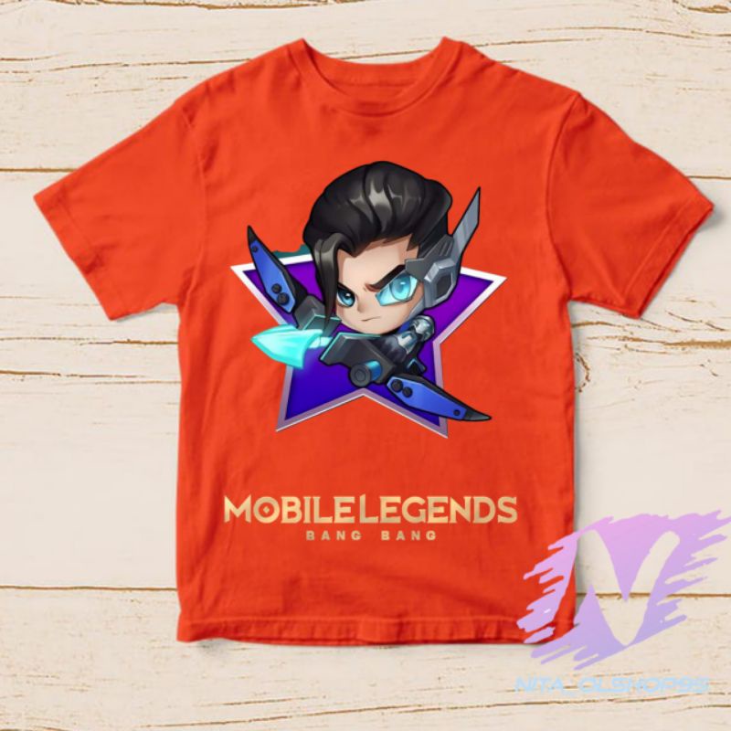 baju anak kaos anak yss mobile legend hero starligth