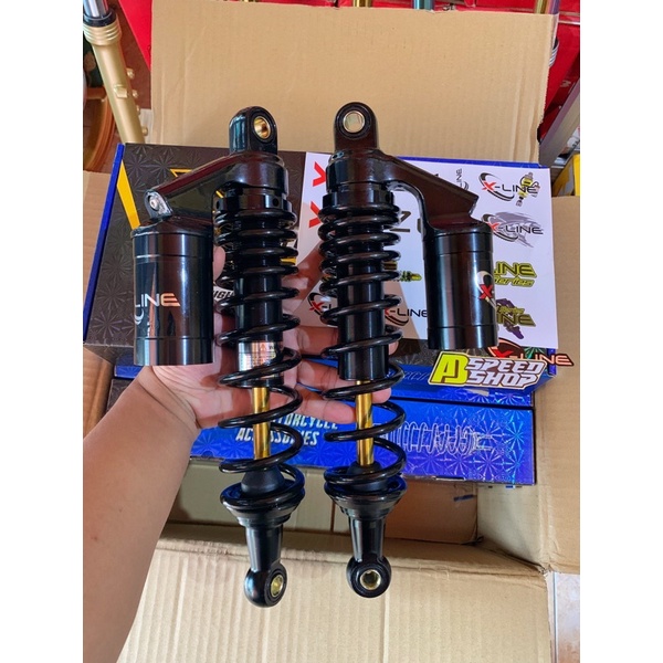Shock XLine ukuran 28 32 34 black As gold tabung atas 320mm atau 32cm