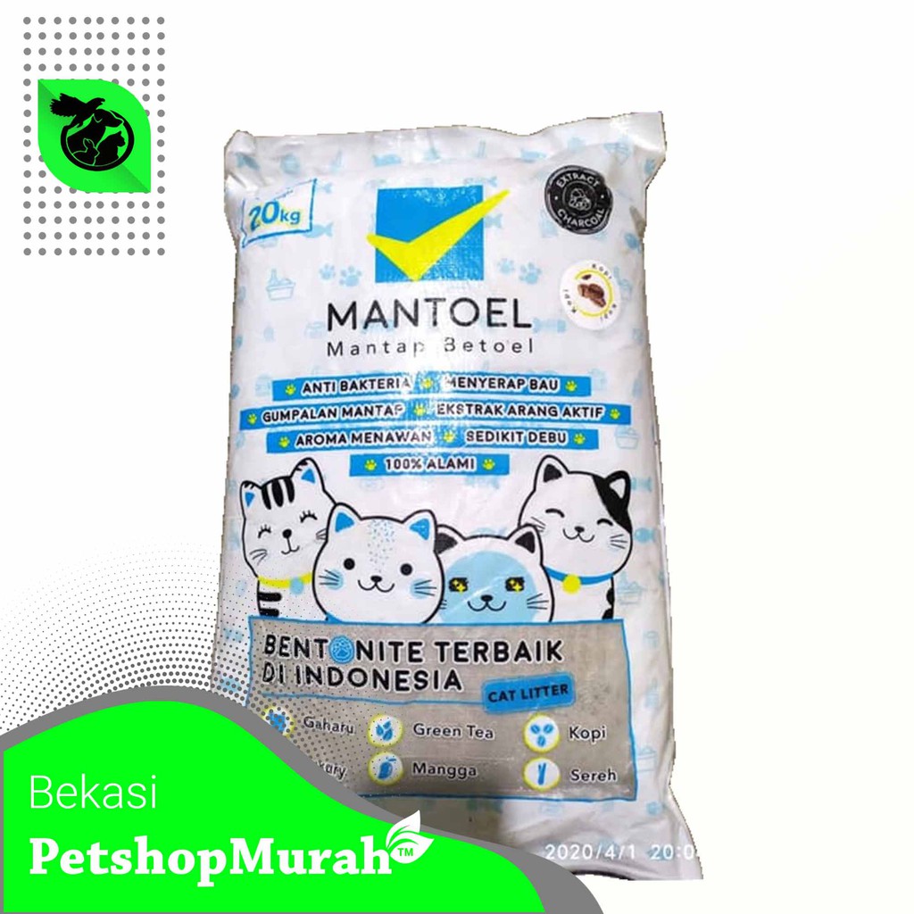 Pasir Kucing Wangi Mantoel 20 kg Cat Litter Gumpal 20kg