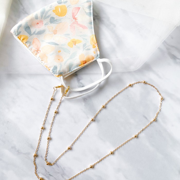 Kalung Masker Tali Gantungan Strap Mask Lanyard Korea Style Premium - Gold