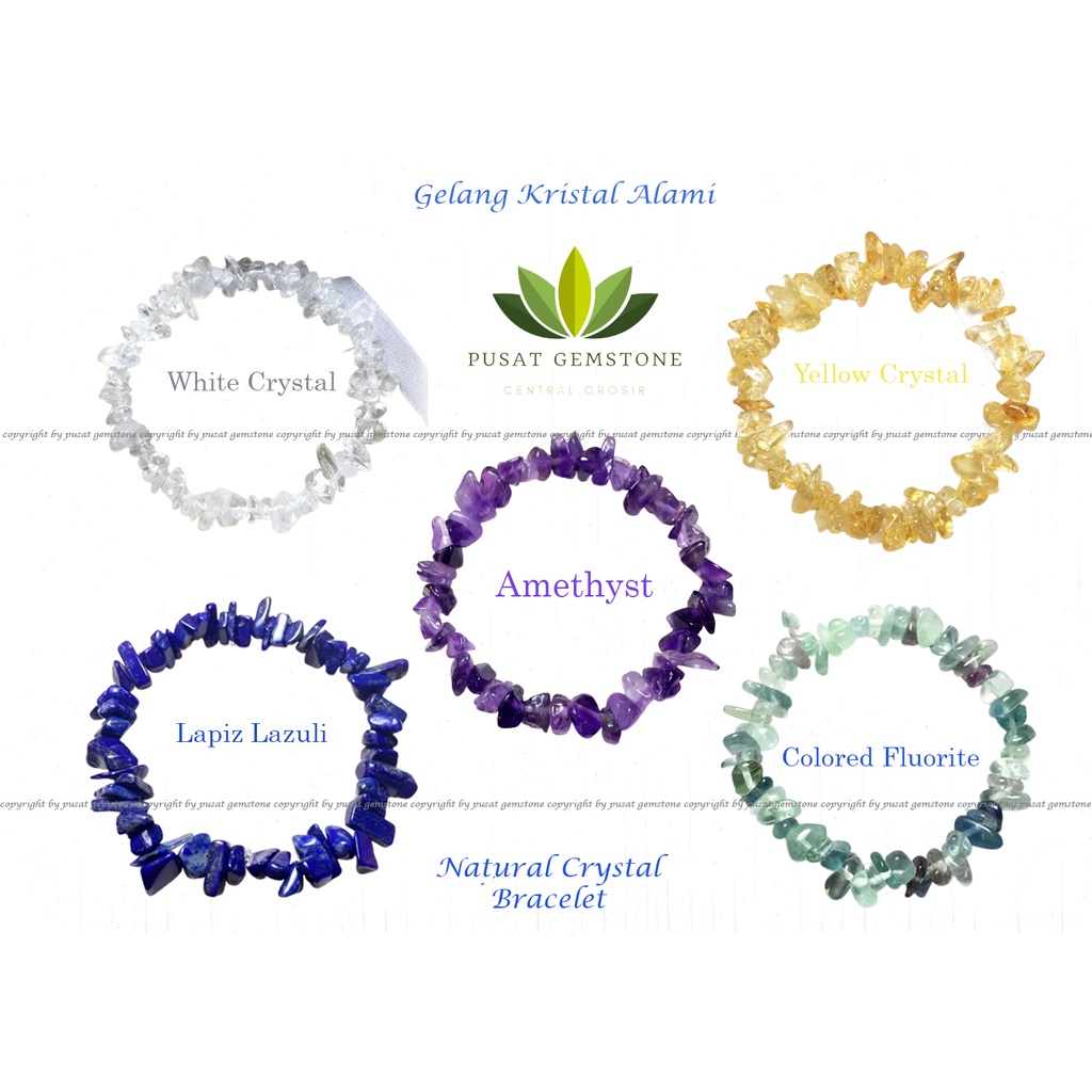 Bracelet Gelang Kristal Alami Natural Crystal Bracelet