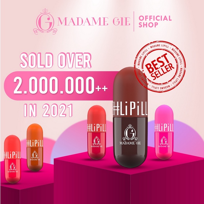 MADAME GIE LiPiLL - Lip Tint (Oil Based) | LiPLUMPER Lip Plumper Lipstick (Untuk Bibir Lebih Bervolume) | Lip Serum (Serum Bibir) ❤ jselectiv ❤ MADAME GIE - ORI✔️BPOM✔️COD✔️