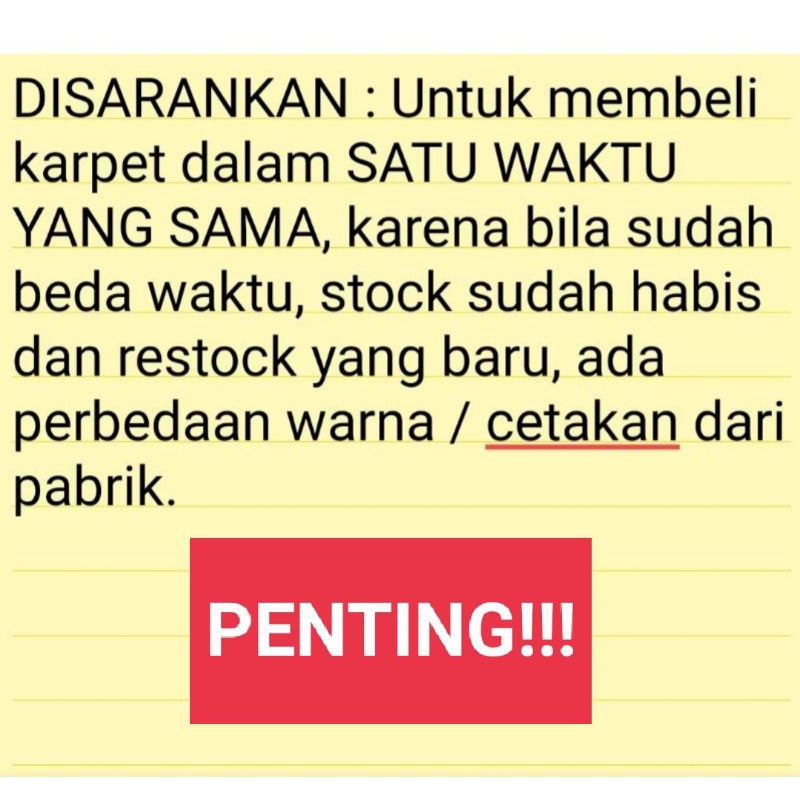 Karpet lantai plastik meteran lebar 120cm dijual per 1meter