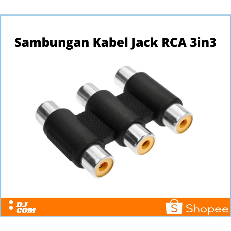 Sambungan Kabel Jack 3 RCA Female To 3 RCA Female 3in3 Audio Speaker