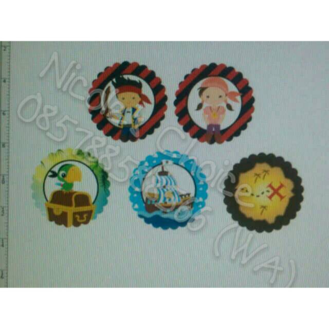 

Cupcake toppers pirate birthday party Tusukan hiasan kue ulang tahun pemeriah pesta