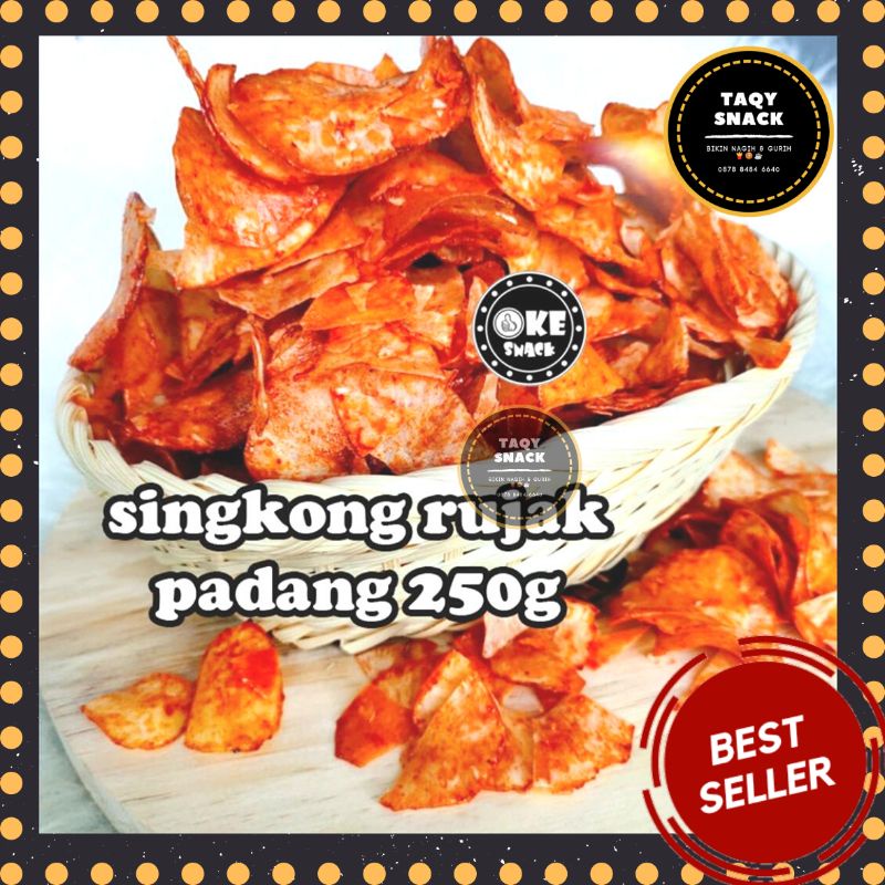 

[✨Best Seller Taqy Snack✨] Keripik Singkong Rujak Padang 250g Handmade