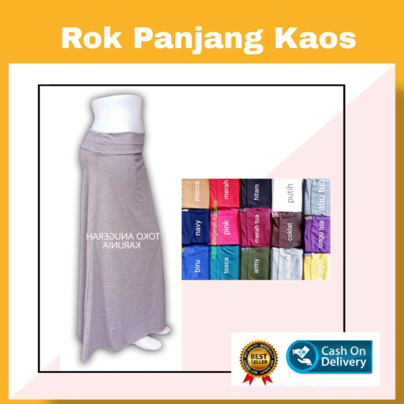 Rok Panjang Polos kaos rayon dan spandek-1