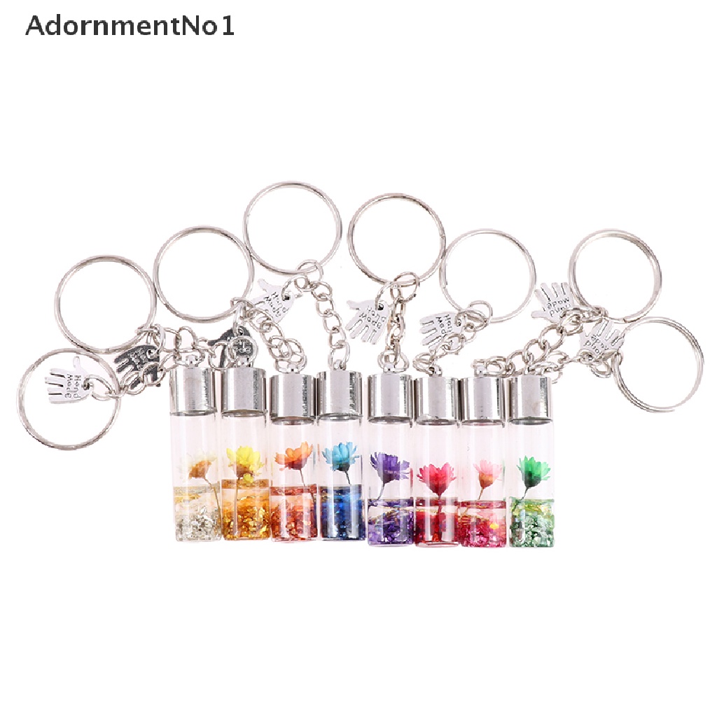 [AdornmentNo1] Wishing Bottle Eternal Flower Keychain Student Pendant Backpack Car Key Pendant [new]