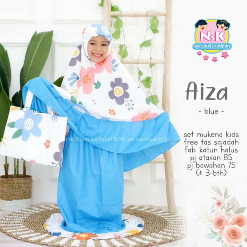 Aiza set mukena kids free tas sajadah estimasi Usia 3-6 tahun/mukenaset/anak/fashionmuslim/bajumurah