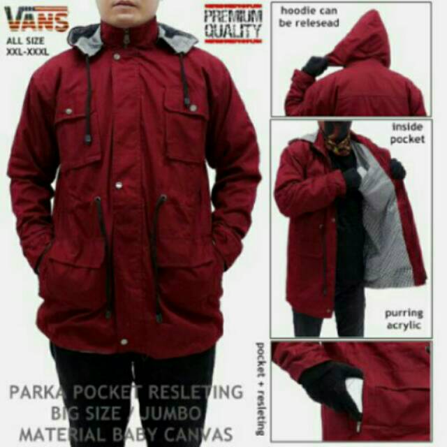 Jaket parka pria size jumbo XXL