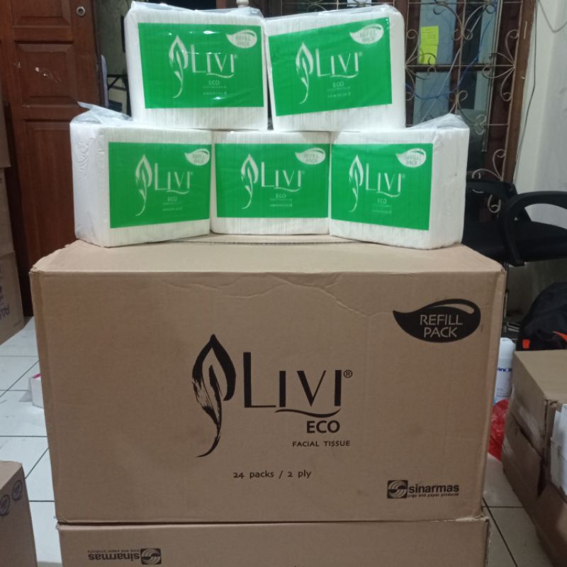 Tissue LIVI Eco Facial Refill 554 Gram / tissue livi 600 sheets