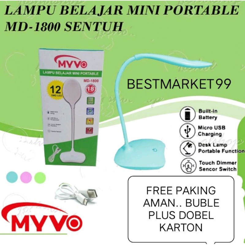 Lampu belajar minimalis sentuh / lampu baca Myvo MD 1800 .Promo  Free Buble Wrap Plus karton.