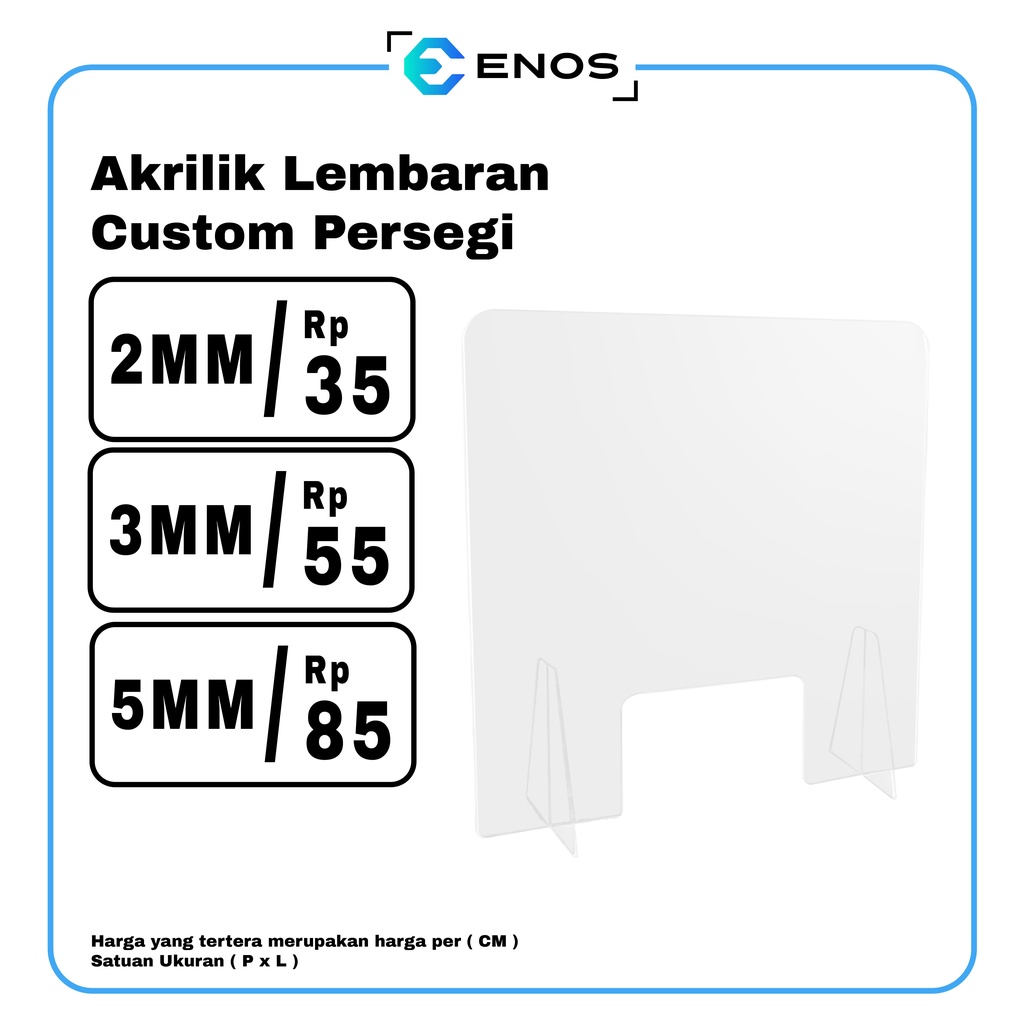 Jual Akrilik Custom Pembatas Meja Akrilik Partisi Acrylic Divider Sekat Kasir Shopee