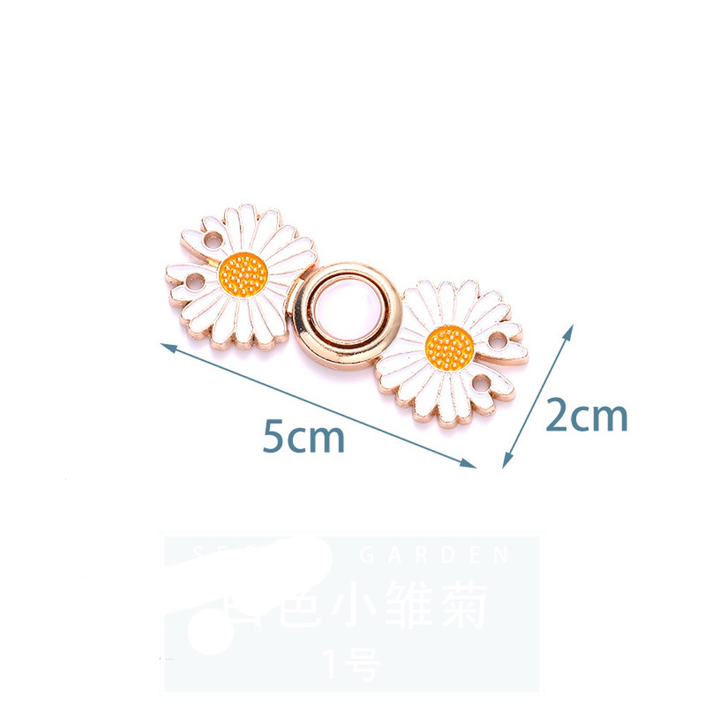 2 set Aksesoris Kancing Sabuk Celana Panjang Dapat Disesuaikan Motif Daisy Untuk Wanita