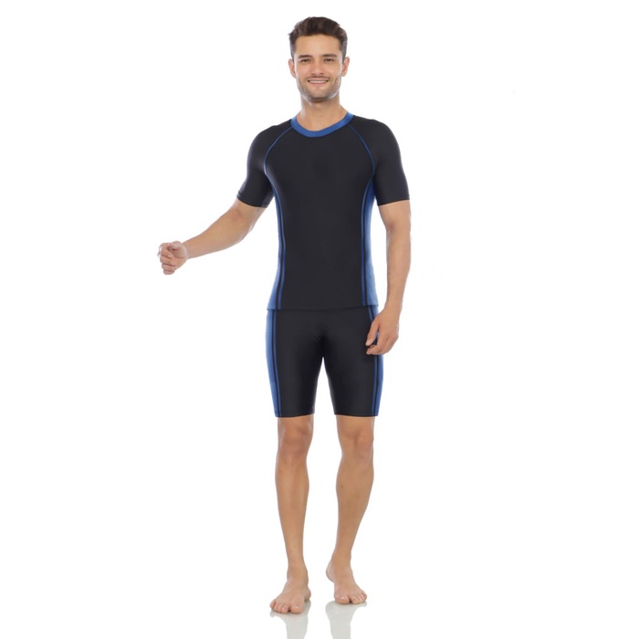 Baju Renang Wanita Baju Renang Stelan Pendek Dewasa Unisex 28 - Biru, M(H4Z6) Baju Renang Wanita Jum