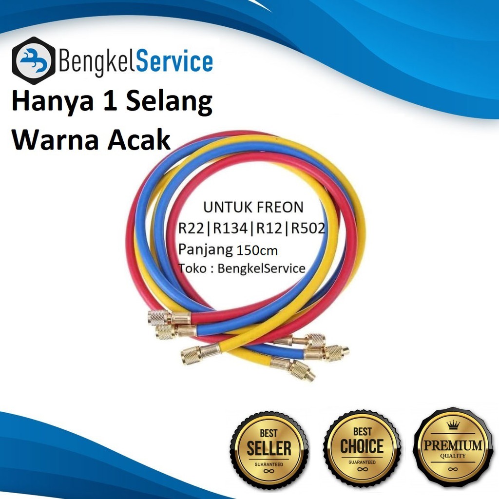 Selang Manifold Panjang 150cm R22, R134a, R12, R502 | Selang Manifol Manipol R22, R134a, R12, R502