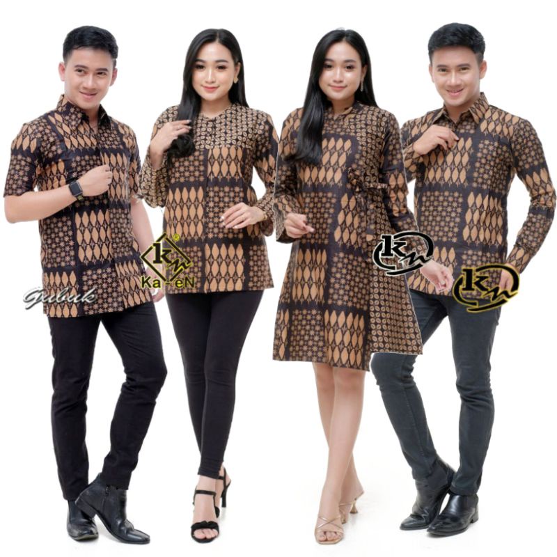 Batik Couple Modern Baju Batik Wanita Modern Atasan Batik Kerja Wanita Blouse Batik Kantor Tunik Batik M L XL XXL Seragam Batik Modern