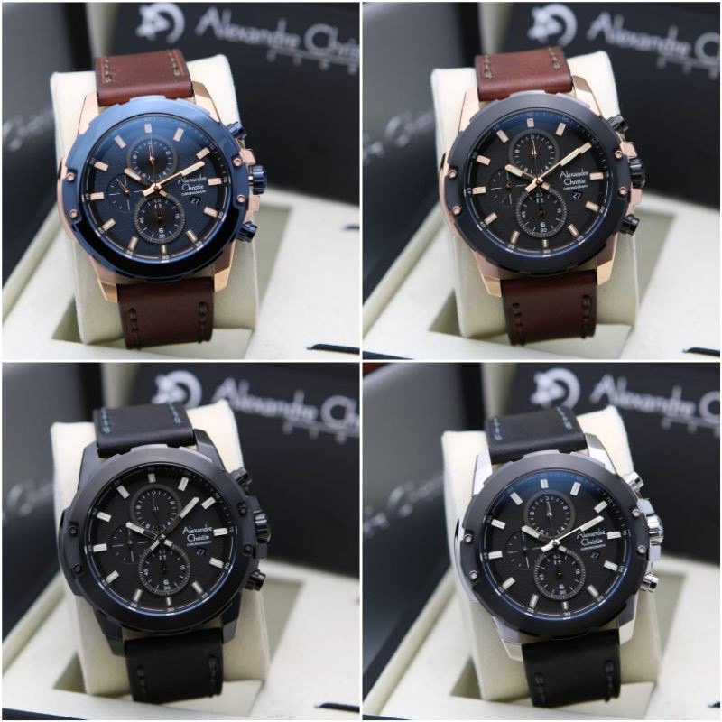 Jam tangan Pria Alexandre Christie Ac 6583/Ac6583/6583 Rantai /kulit Original