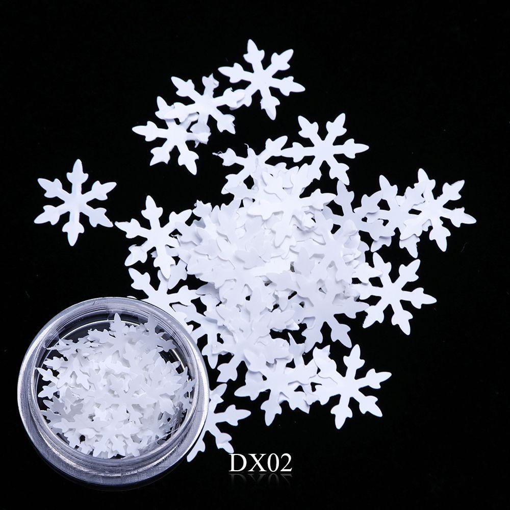 Solighter Snowflake Nail Sequin DIY Glitter Warna Campur Musim Dingin Stiker