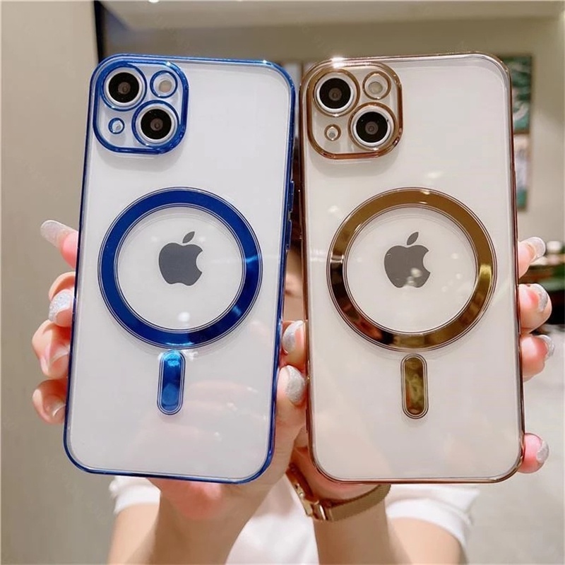 Casing Ponsel Persegi Mewah Untuk iPhone 13 Pro Max 12 Pro Max 11 Pro Max phone back cover magsafe wireless charging electroplating cover