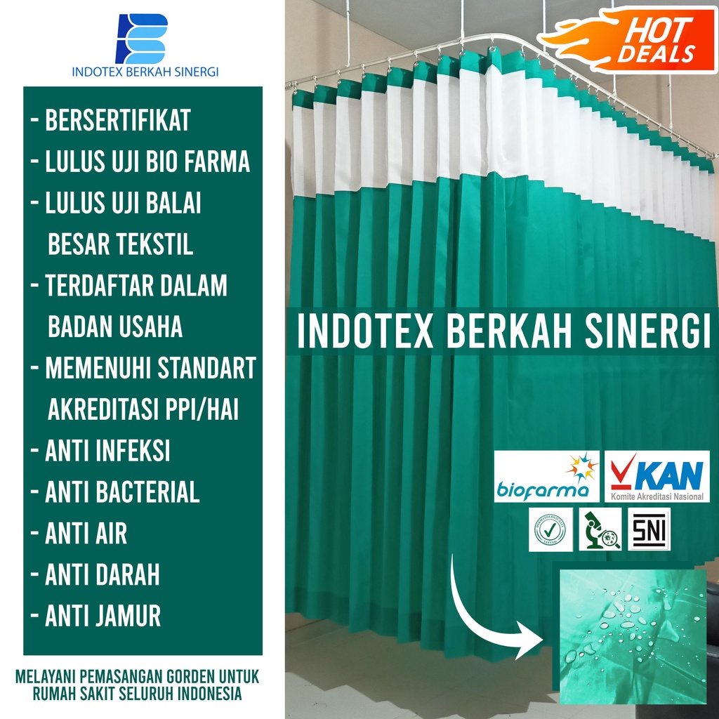 GORDEN RUMAH SAKIT | SEKAT | KLINIK | SPA | SALON | KAIN ANTI AIR METERAN  / JUAL KAIN ANTI AIR / TI