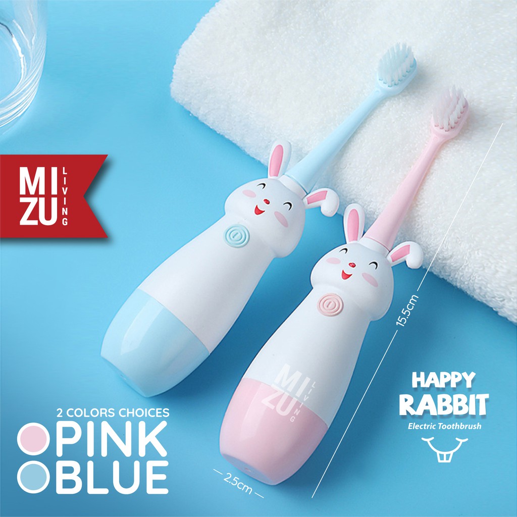 MIZU HAPPY RABBIT GIRAFFE Kids Sonic Vibration Electric Toothbrush Sikat Gigi Elektrik Anak-Anak