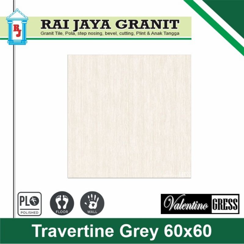 Granit lantai 60x60 Travertine grey valentino gress
