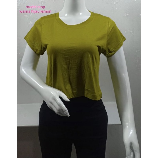 Kaos atasan wanita crop O neck t-shirt crop GROSIR MURAH