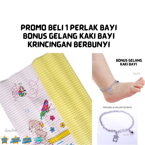 PROMO Gratis Gelang kaki Krincingan Berbunyi Bayi Baja Putih 16 Cm Perlak Bayi Alas Ompol Tidur Bayi Empuk Anti Air Waterproof Perlak Murah Ukuran 65x55 Cm Aneka Warna - Lovelybutik