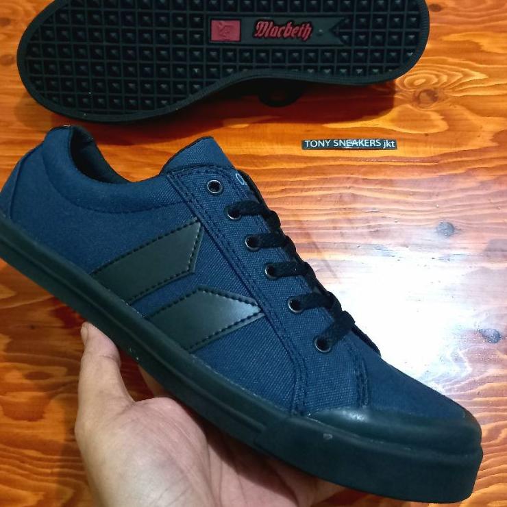 Kekinian Sepatu Macbeth Vegan Black White Navy Blue Black Maroon Brown Army Men Import. Skate