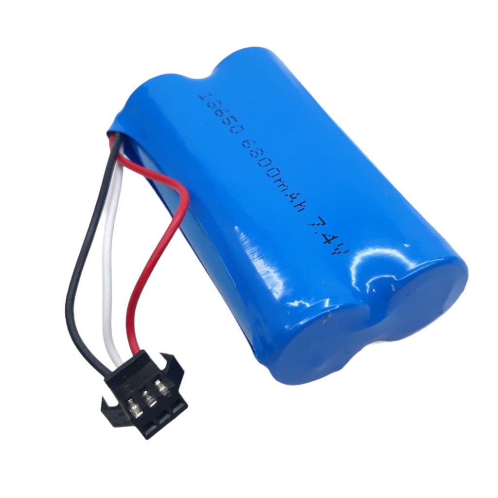 Baterai Charger Mobil RC 2x Li-ion 18650 Soket Hitam 3 Pin 7.4V - 6800mAh