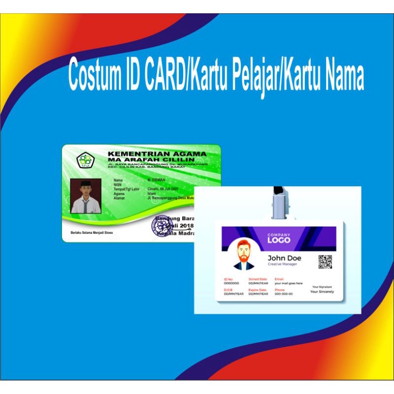 

kartu nama kartu pelajar dan id card