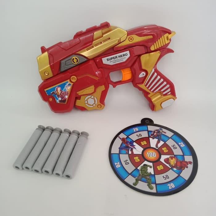 grosir  Mainan Anak Pistol Nerf Karakter Ironman Berkualitas