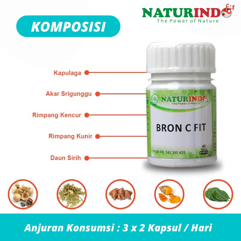 Bron C Fit Obat Herbal Batuk Menahun Batuk Sesak Nafas Kapsul Naturindo Bisa Cod-2