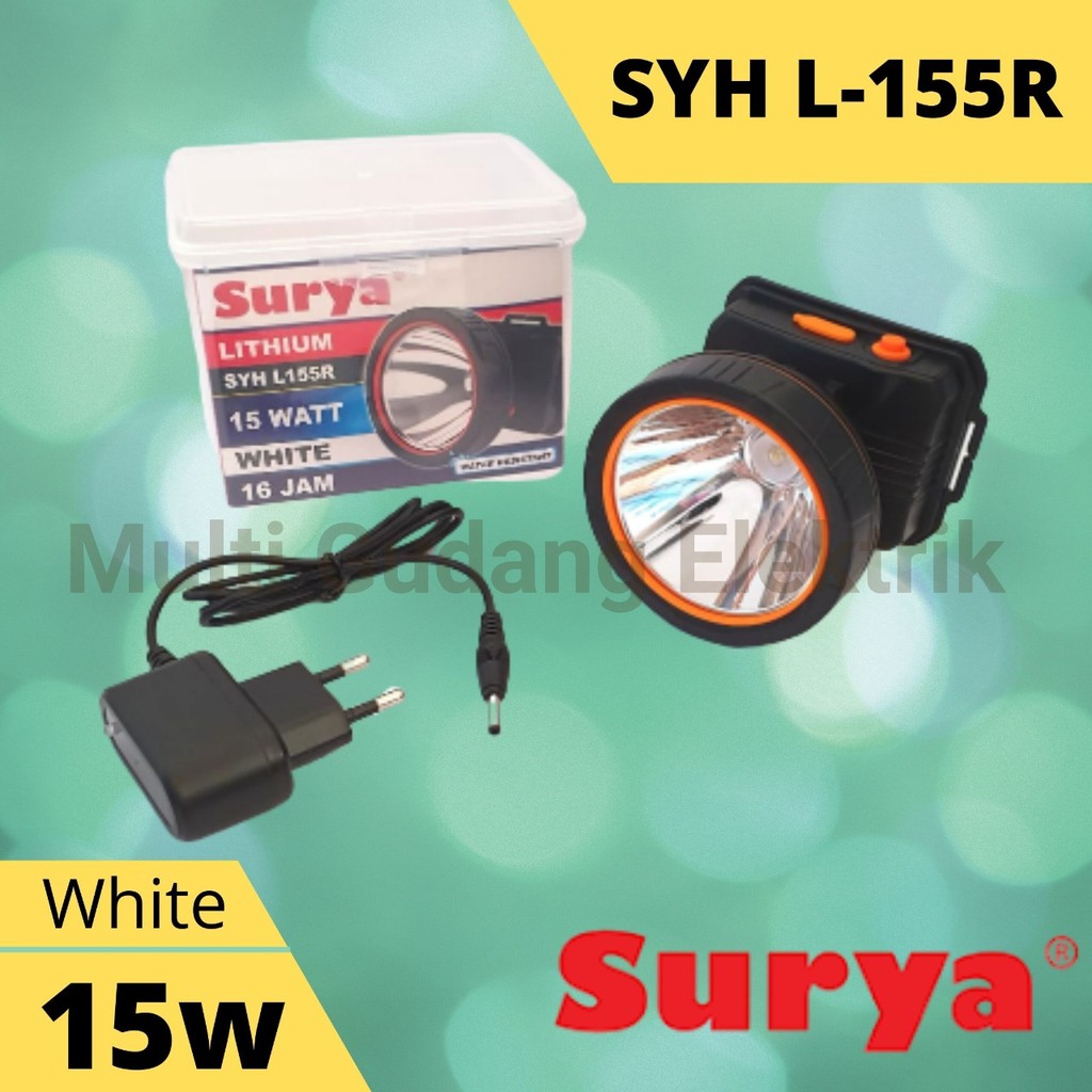 Senter Kepala Surya SYH 155R 15 Watt Headlamp Waterproof Putih