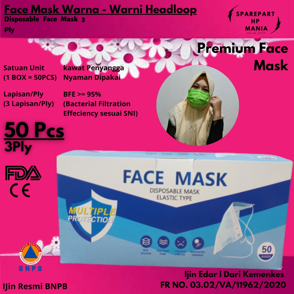 masker hijab 3ply masker hijab warna 3 ply masker hijab headloop