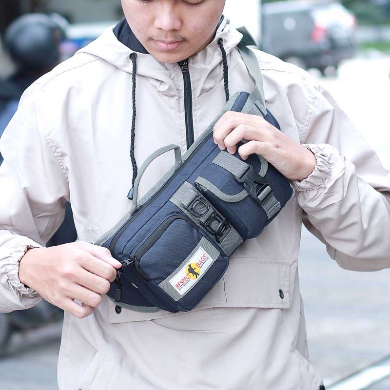 AUTHENTIC Tas Selempang Pria Waist Bag Tactical Sling Bag Distro Murah Keren