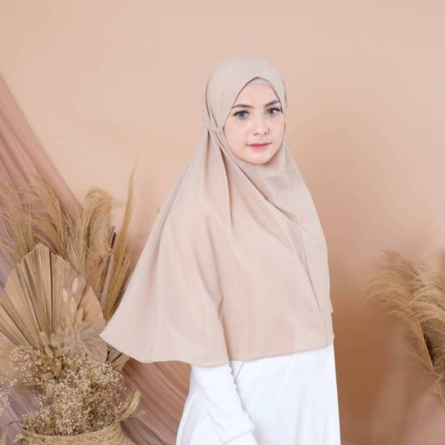 PROMO PASTI MURAH Bergo Maryam size M polos khimar Instan kerudung tali jilbab diamond bergo mariam Diamond