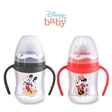 Botol Susu WIDE NECK DOT BULAT - 125 ml &amp; 250 ml LUSTY BUNNY MILK BOTTLE HANDLE  Tipe mickey minni