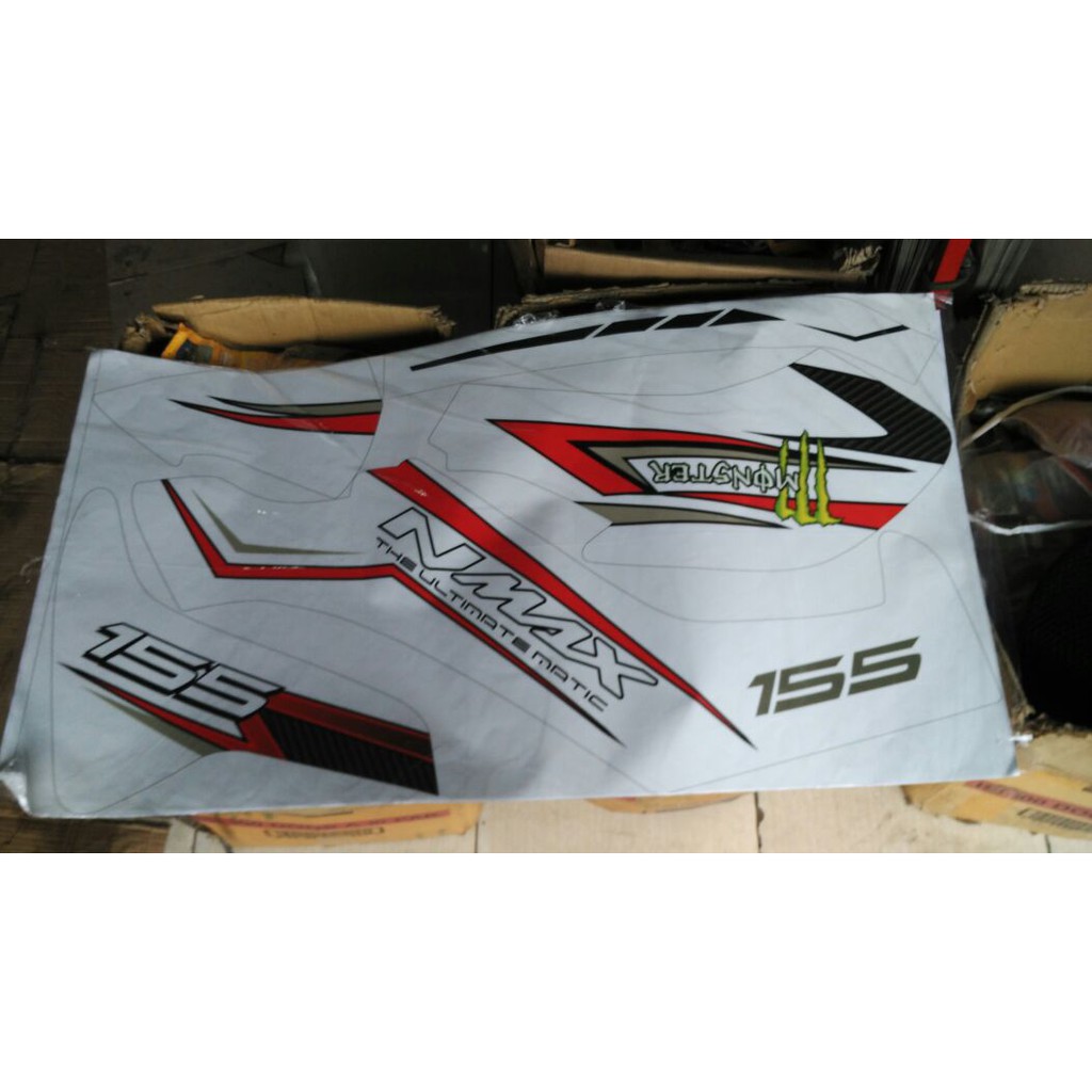 STIKER VARIASI NMAX MONSTER PUTIH