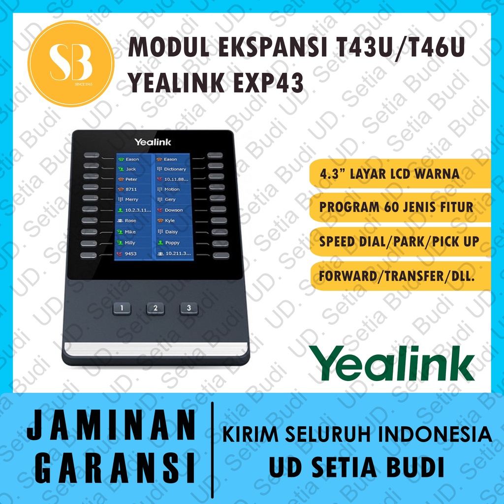 Modul Ekspansi Yealink EXP43 untuk T43U / T46U