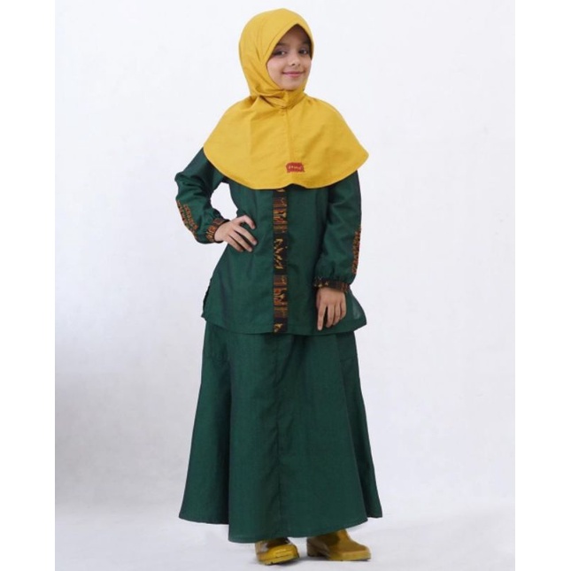 Baju muslim anak dannis d' tribal army setelan rok