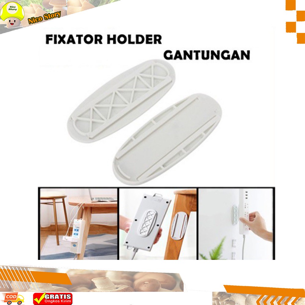 (NCS) COD FIXATOR Holder Stop Kontak Gantungan Papan Colokan Alat Pengait Remote TV AC Router Wifi Tempel