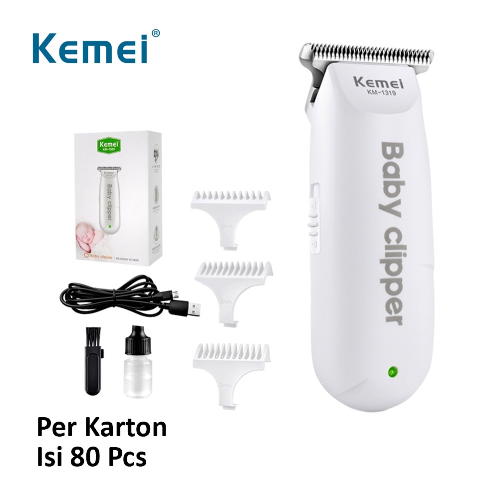 Kemei KM-1319 KM-1318 Isi 80 Pcs Dus Karton Cukur Rambut Bayi Baby Clipper