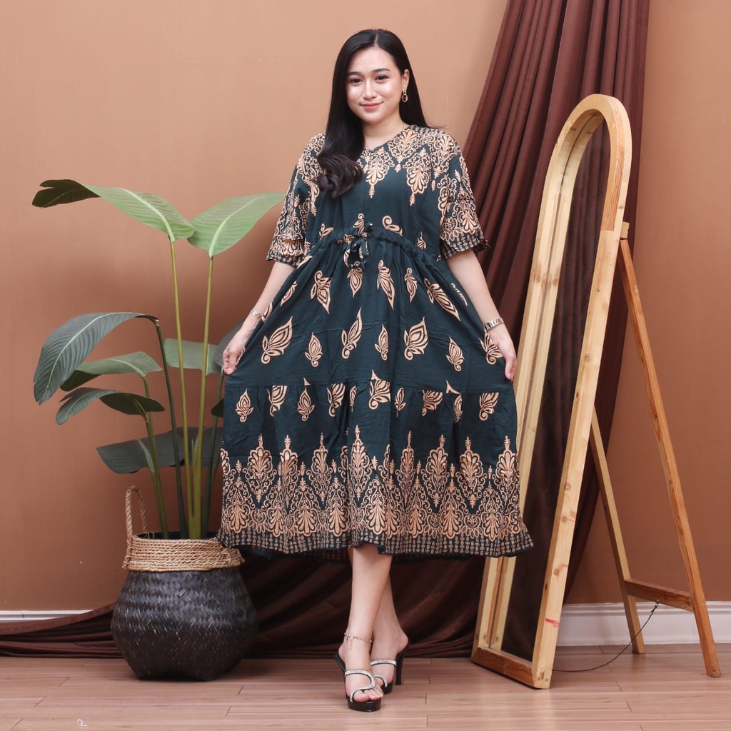 Dress susun bulu merak DASTER JUMBO KEKINIAN (DASTER LOWO JUMBO RESLETING ANDARA) BUSUI GROSIR MURAH PEKALONGAN