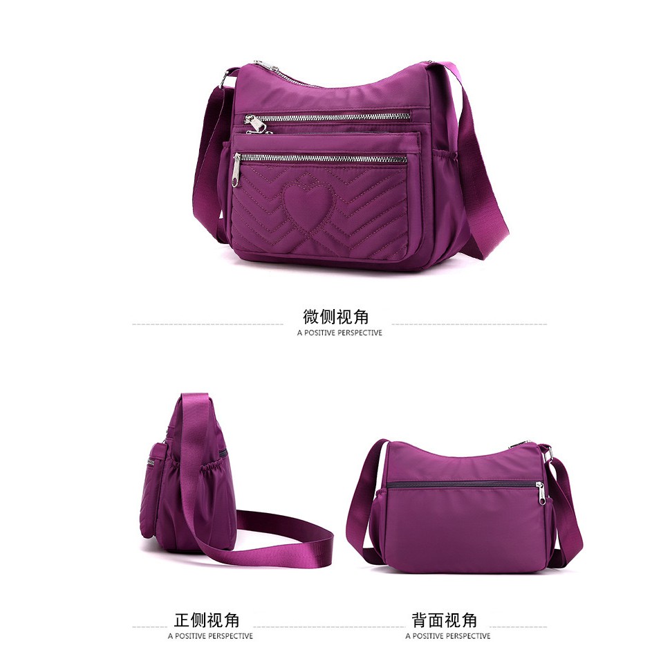 tas selempang wanita shouder bag waterproof import nylon Import Nj50