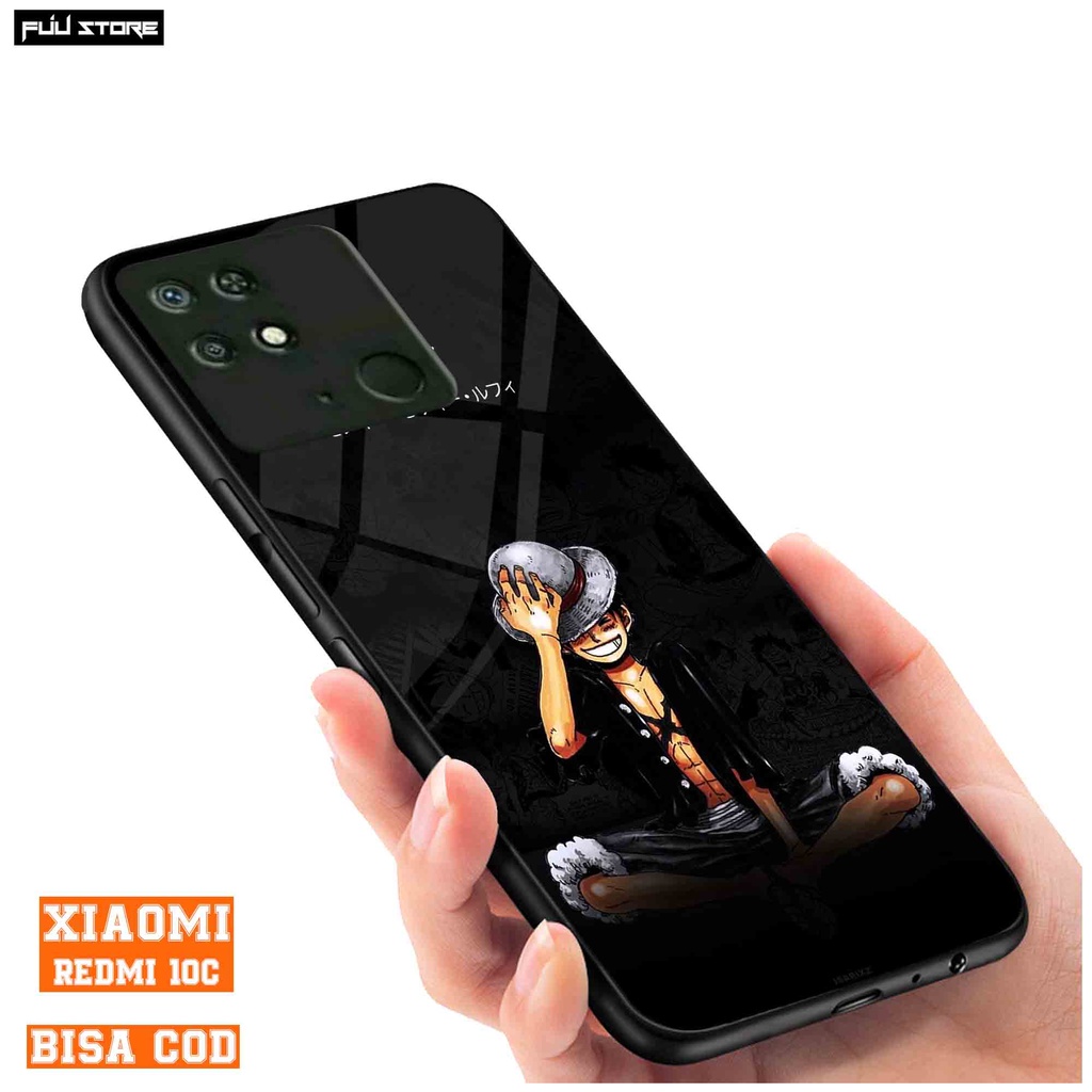 Softcase Glass Kaca [ FS12 ] Xiaomi Redmi 10C Terbaru Casing Handphone Pelindung Handphone Case Moti