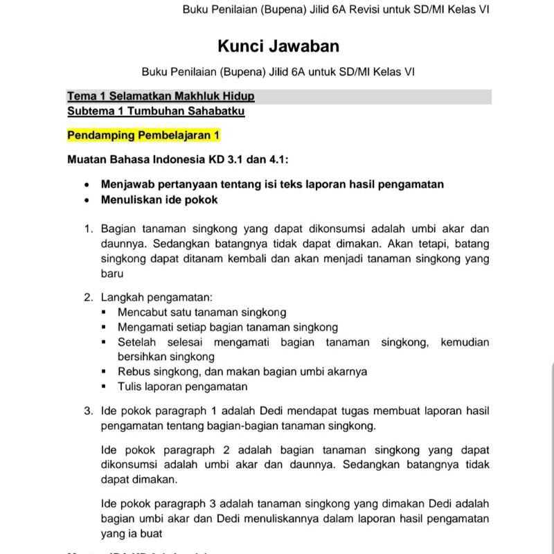 Kunci Jawaban Bupena Sd Buping Esps Matematika Penilaian Growith Remen Basa Jawi Kelas 1 6 Shopee Indonesia