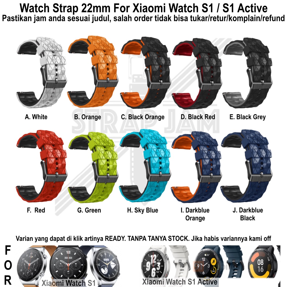 HPF 22mm Tali Jam Xiaomi Watch S1 / S1 Active - Silikon Rubber Keren