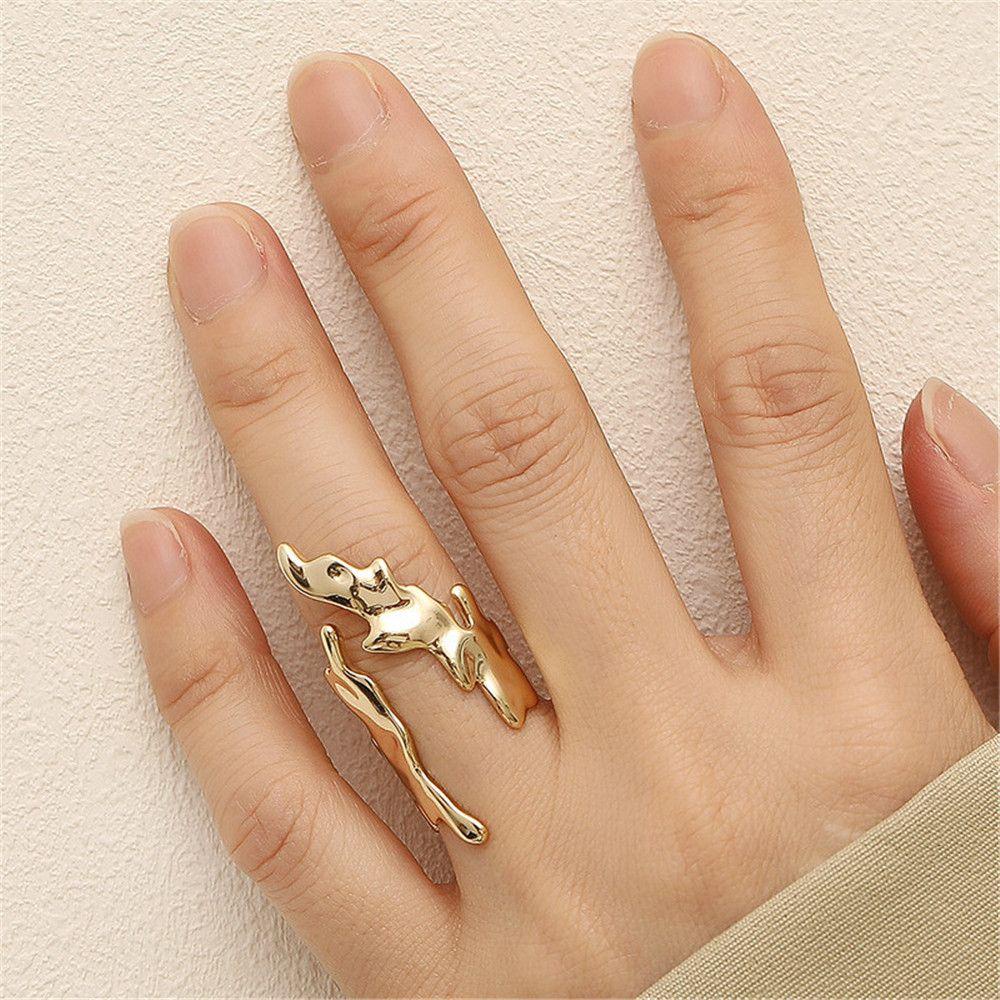 Lily Flame Ring Jewelry Cincin Logam Kepribadian Tidak Teratur Cincin